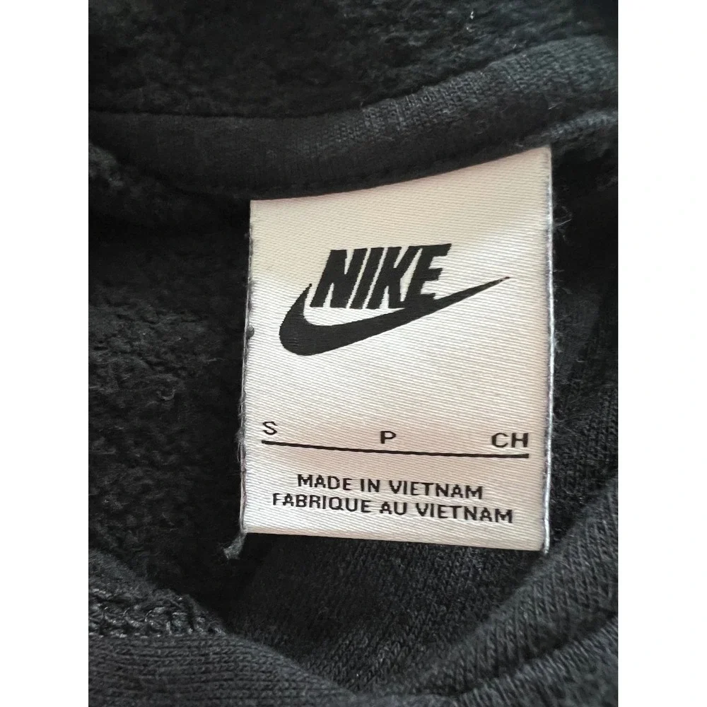 Nike Women Black‎ Logo Hoodie Pullover Sweatshirt Size S Cropped